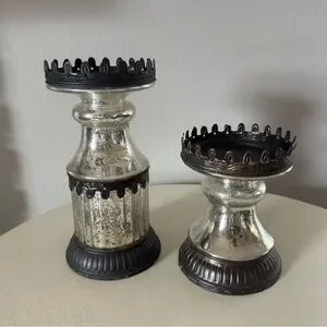 Pottery Barn | Accents | Pottery Barn Mercury Glass Candle Holders 2 Pc ...